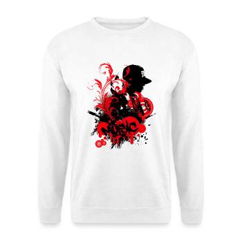 Graffiti Hip Hop Music Red On Black - Unisex Sweatshirt - white - Front