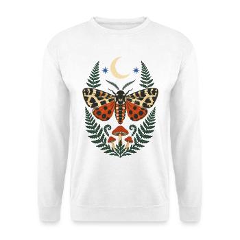 Moth Forest Motif with Fern and Moon - Unisex Sweatshirt - white - Front