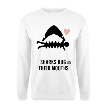 Sharks hug with their mouth - Unisex Sweatshirt - white - Front