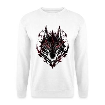 Vargr – Wolf der nordischen Sagen - Unisex Pullover - Weiß - Vorne - Alina (178cm) & Michal (187cm)