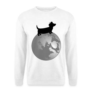 Dachshund Dogs Moon - Unisex Pullover - Weiß - Vorne - Alina (178cm) & Michal (187cm)