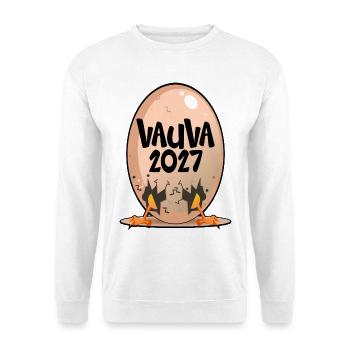 Baby 2027, Finnland - Unisex Pullover - Weiß - Vorne - Alina (178cm) & Michal (187cm)