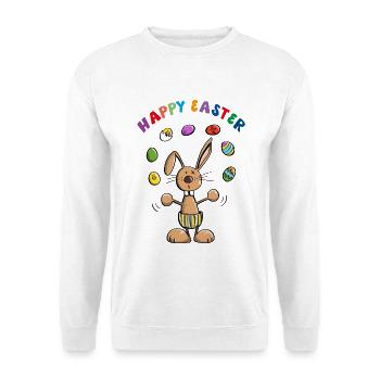 Happy Easter Osterhase - Bunny - Unisex Pullover - Weiß - Vorne