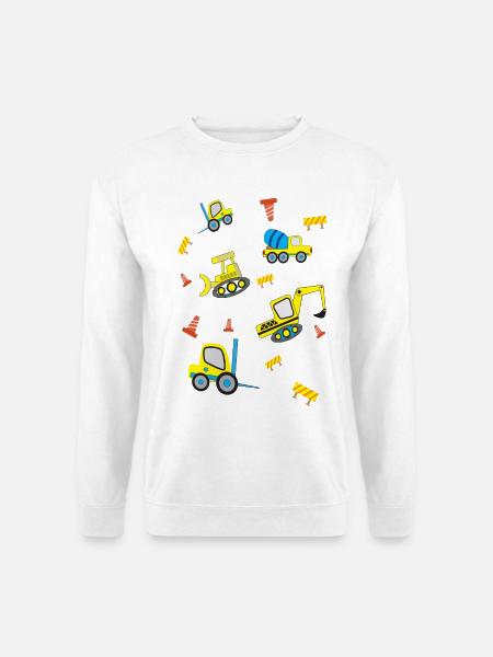 Baustellen Fahrzeuge - Unisex Pullover - Weiß