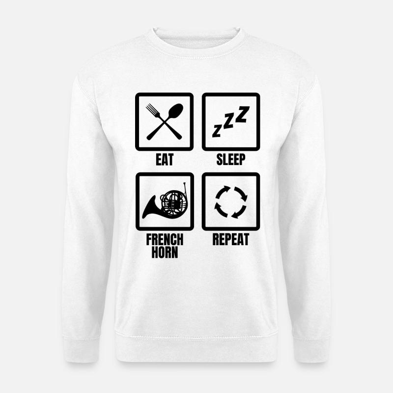French horn player schedule - Unisex Sweatshirt - white