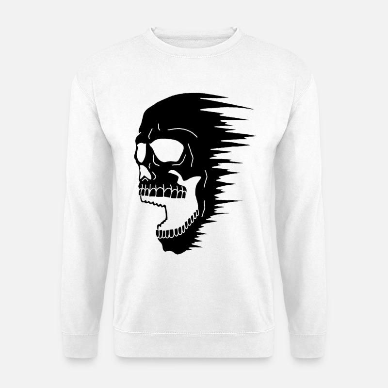 Black Skull und Geschwindigkeit - Unisex Pullover - Weiß