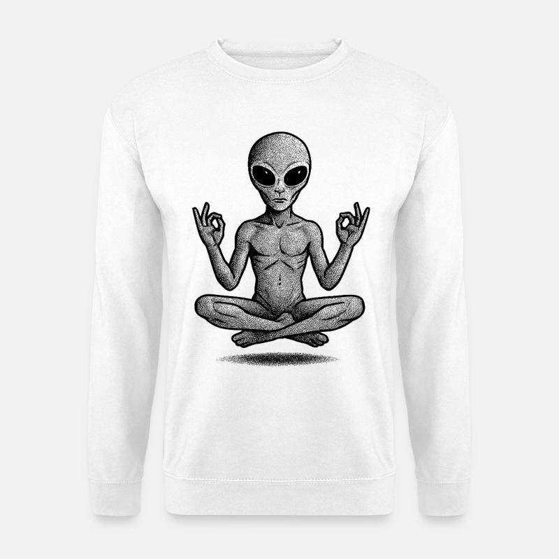 Abstraktes geometrisches Strichkunst-Design - Unisex Pullover - Weiß