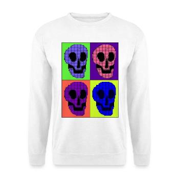 Quatre cranes couleurs vives - Sweat-shirt Unisexe - blanc - Devant