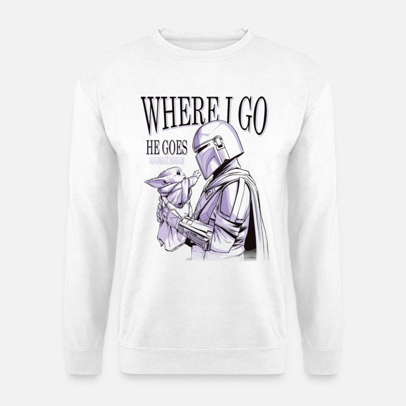 Star Wars: Mandalorian Grogu & Mandalorianer  - Unisex Pullover - Weiß