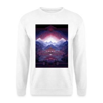 Psy Art - Pagode dans un paysage montagneux - Sweat-shirt Unisexe - blanc - Devant