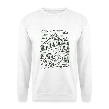 Bergwanderer im Waldlandschaft - Unisex Pullover - Weiß - Vorne