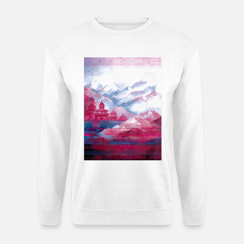 Psy-Art | Temples in the Himalayas - Unisex Sweatshirt - white