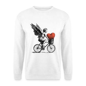 Ange du cœur à vélo - Sweat-shirt Unisexe - blanc - Devant