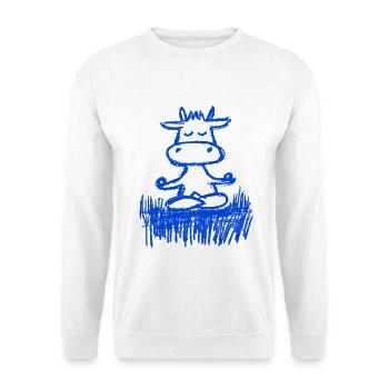 Zen cow in the meadow - Unisex Sweatshirt - white - Front