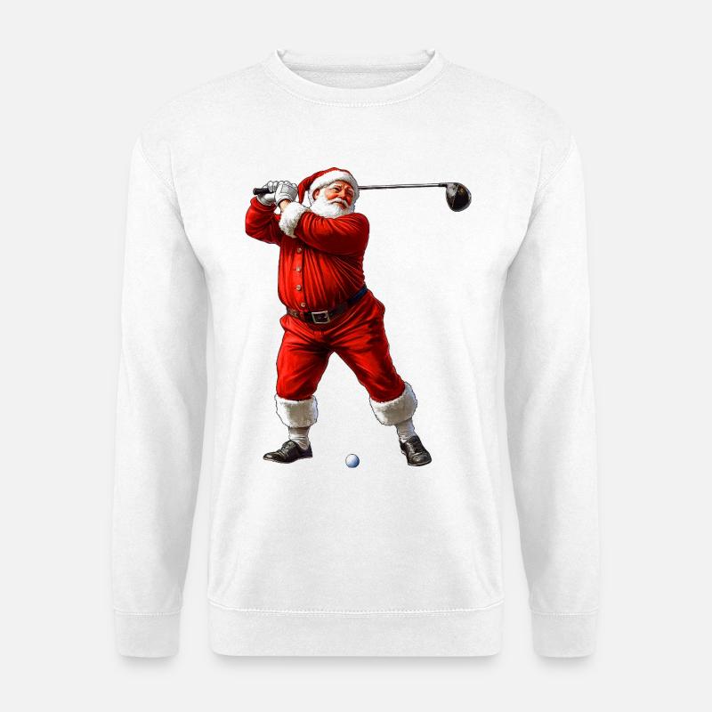 Golfspieler Weihnachtsmann - Unisex Pullover - Weiß