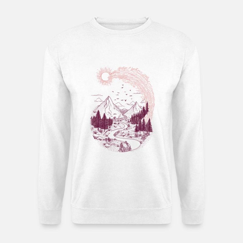 Mountain path Sonnenring - Unisex Sweatshirt - white