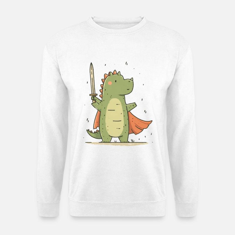 Kleiner Dino Ritter - Unisex Pullover - Weiß