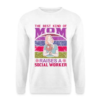 La meilleure maman lève un chandail d’assistante sociale - Sweat-shirt Unisexe - blanc - Devant