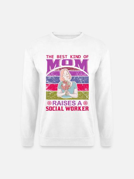 Beste Mutter zieht ein Sozialarbeiter-Hemd groß - Unisex Pullover - Weiß