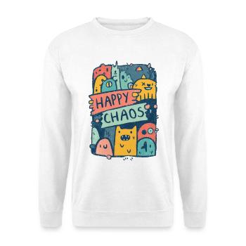 Happy Chaos Monsters - Unisex Pullover - Weiß - Vorne