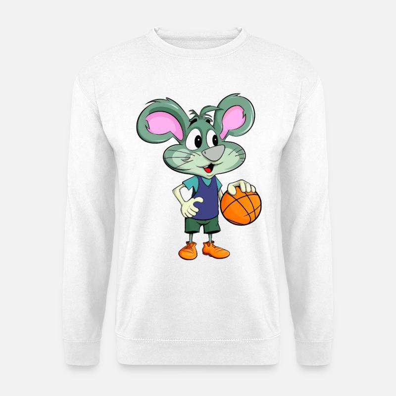 Basketball Maus - Unisex Pullover - Weiß