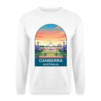 Canberra, Australiens Parlamentsgebäude, Reisekunst - Unisex Pullover - Weiß - Vorne