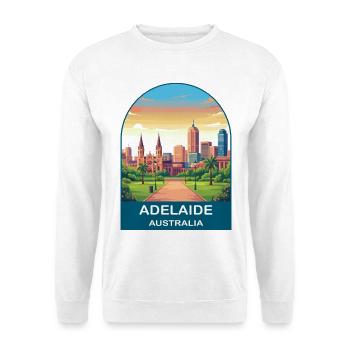 Adelaide Australien Stadt-Skyline-Reiseplakat - Unisex Pullover - Weiß - Vorne