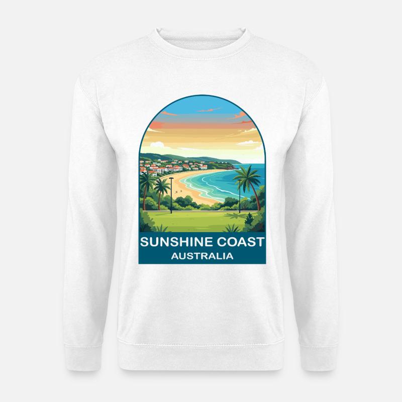Sunshine Coast Australien Strandreiseplakat - Unisex Pullover - Weiß