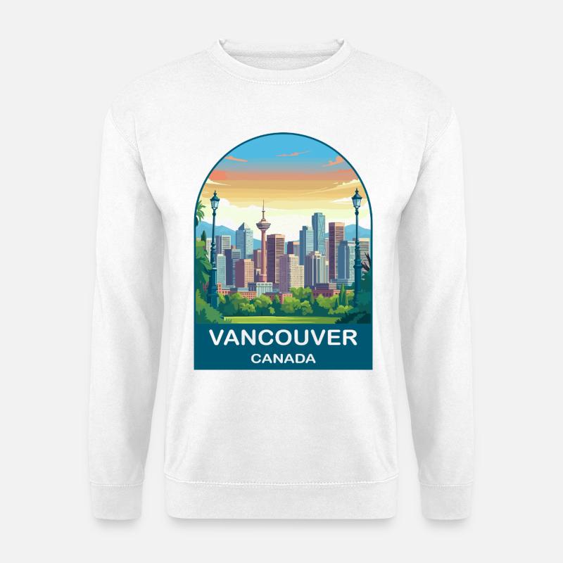 Vancouver Canada Harbour Centre Reisekunst - Unisex Pullover - Weiß