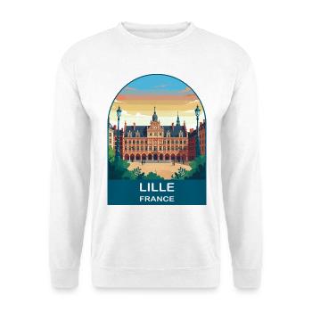 Lille France Grand Place Vintage Travel Poster - Unisex Sweatshirt - white - Front