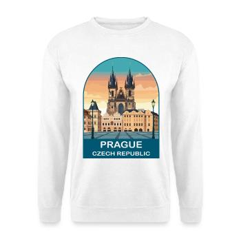 Affiche vintage de Prague République tchèque - Sweat-shirt Unisexe - blanc - Devant