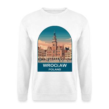 Wroclaw Poland Vintage Travel Poster Art - Unisex Sweatshirt - white - Front