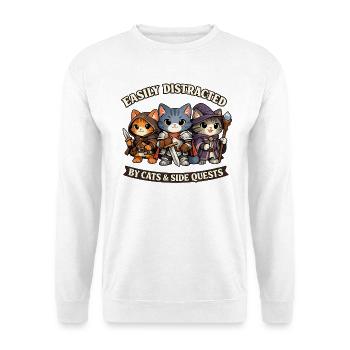 Kriegerkatzen und Nebenquests-Humor - Unisex Pullover - Weiß - Vorne