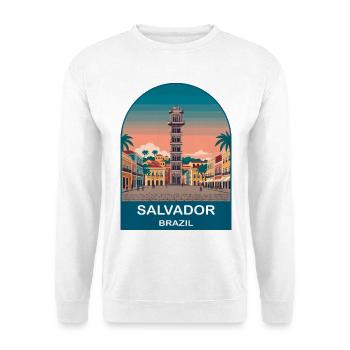 Art de voyage Salvador, Brésil Pelourinho - Sweat-shirt Unisexe - blanc - Devant
