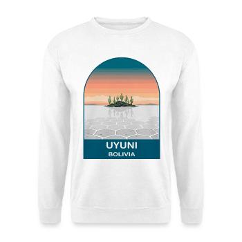Salar de Uyuni Bolivia Salt Flats Travel Poster - Unisex Sweatshirt - white - Front