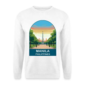 Manila, Philippinen Vintage-Reiseillustration - Unisex Pullover - Weiß - Vorne