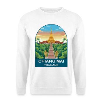 Chiang Mai Thailand Doi Suthep Reiseplakat-Kunst - Unisex Pullover - Weiß - Vorne