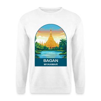 Bagan Myanmar Temple Vintage Travel Poster - Unisex Sweatshirt - white - Front