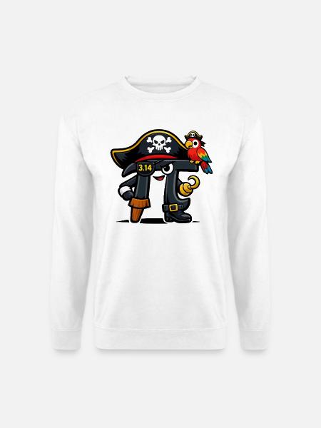 Pi-Raten Mathe Pi Day Pirat Design - Unisex Pullover - Weiß