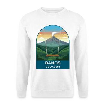 Banos Ecuador Volcano Art de voyage vintage - Sweat-shirt Unisexe - blanc - Devant