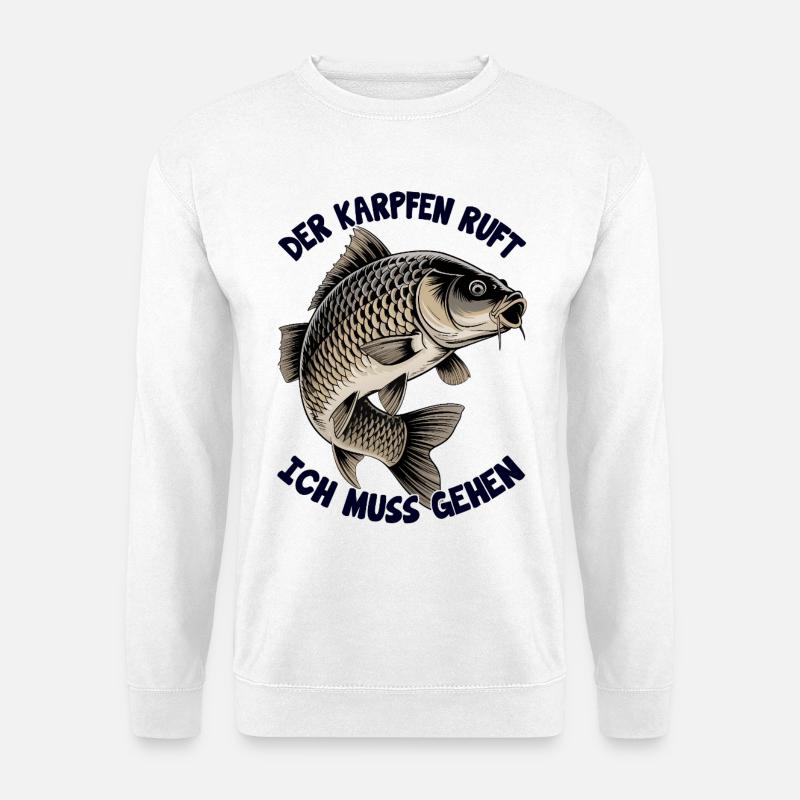 Der Karpfen ruft - Unisex Pullover - Weiß