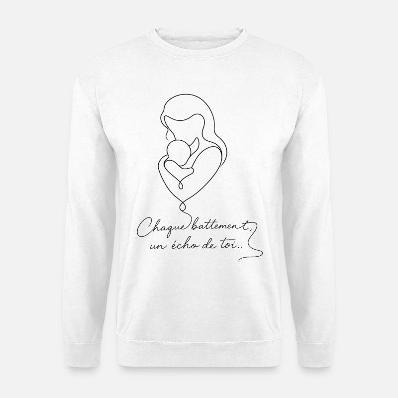 Duo maternité : Battement d'amour - Sweat-shirt Unisexe - blanc