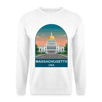 Massachusetts USA Vintage-Reiseplakat - Unisex Pullover - Weiß - Vorne