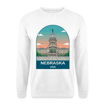 Nebraska USA Vintage Travel Poster Art - Unisex Sweatshirt - white - Front