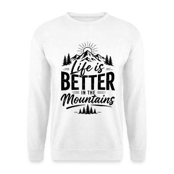 Life is Better in the Mountains – Vintage Outdoor - Unisex Sweatshirt - white - Front
