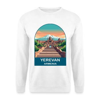 Jerewan Armenien Berg Ararat Vintage Reisekunst - Unisex Pullover - Weiß - Vorne