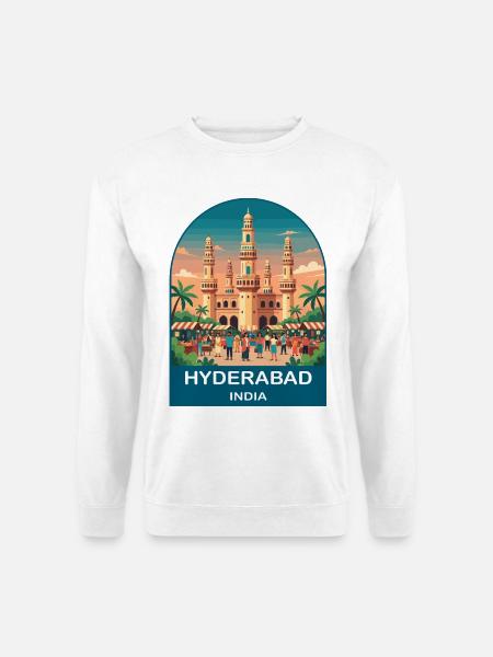 Hyderabad Indien Charminar Vintage-Reisedesign - Unisex Pullover - Weiß