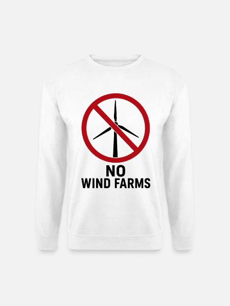 Niente parchi eolici - No alle turbine eoliche - Felpa unisex - bianco