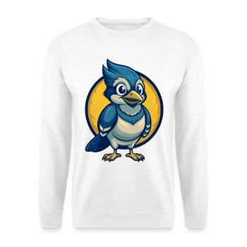 Jay Bird Kawaii Maskottchen Cartoon Clipart Logo Abzeichen - Unisex Pullover - Weiß - Vorne