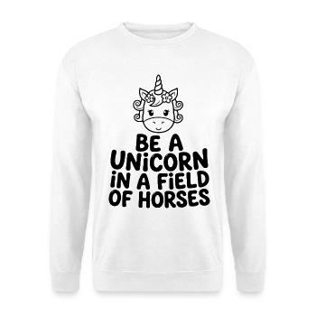 Soyez une licorne dans un champ de chevaux - Sweat-shirt Unisexe - blanc - Devant